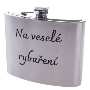 Kovová placatka "Na veselé rybaření", 1 l obraz