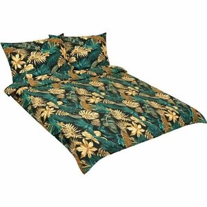 Bellatex Bavlněné povlečení Monstera zelená, 140 × 200, 70 × 90 cm obraz