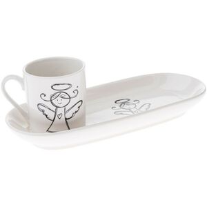 Porcelánový hrnek s podtáckem Anděl 90 ml obraz