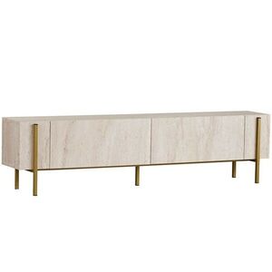Televizní stolek Glamour - Travertine, Gold, obraz