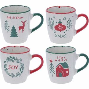 Sada 4 kameninových hrnků Let It Snow 200 ml obraz