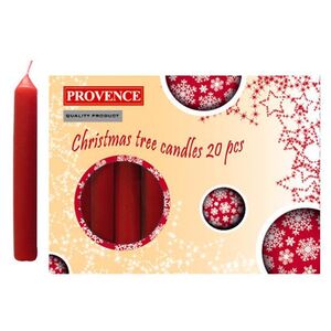Vánoční svíčka 10cm PROVENCE 20ks červená obraz