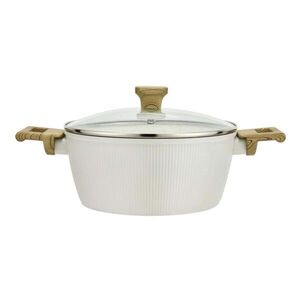 Kastrol s poklicí KITCHISIMO Bianco 24cm nepřilnavý povrch obraz