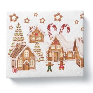 PROCOS Papírové ubrousky 33x33cm 3vrstvé Perníčková vesnička 20ks obraz