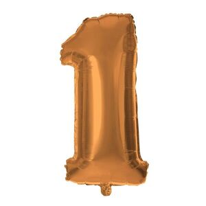 Balónek foliový TORO číslice 1 30cm bronzový obraz