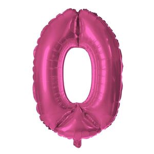 Balónek foliový TORO číslice 0 30cm růžový obraz