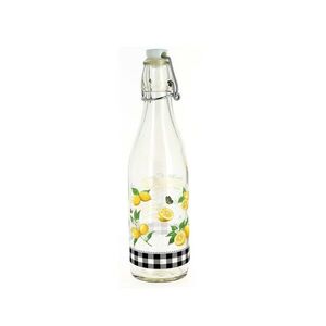 Skleněná láhev s patentním uzávěrem TORO 540ml citron obraz