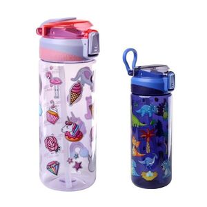 Dětská láhev na pití s brčkem TORO 650ml MIX motivů obraz
