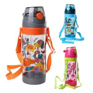 Dětská láhev na pití s brčkem TORO 550ml MIX motivů obraz