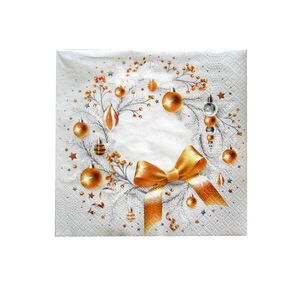 TORO UBROUSKY VÁNOČNÍ ZLATÝ VĚNEC 3VRSTVÉ 33X33CM obraz