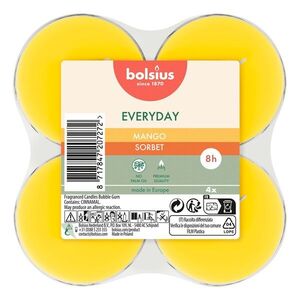 Bolsius SVÍČKY ČAJOVÉ MAXI MANGO, SADA 4KS obraz