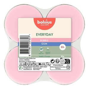 Bolsius SVÍČKY ČAJOVÉ MAXI BUBBLE GUM, SADA 4KS obraz