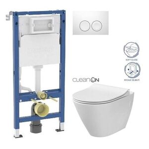 GEBERIT DuofixBasic s bílým tlačítkem DELTA21 + WC CERSANIT CLEANON CITY 458.103.00.2 21BI CI1 obraz