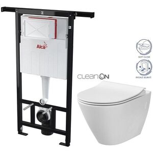 Předstěnový instalační systém bez tlačítka + WC CERSANIT CLEANON CITY AM102/1120 X CI1 obraz