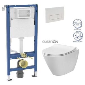 GEBERIT DuofixBasic s bílým tlačítkem DELTA51 + WC CERSANIT CLEANON CITY 458.103.00.2 51BI CI1 obraz