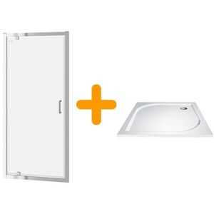 CERSANIT/S SPRCHOVÉ DVEŘE 80 TRANSPARENT SKLO + VANIČKA S154-005-SET1 obraz