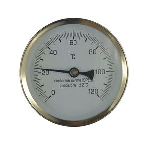 MEREO Klum Teploměr bimetalový DN 80, 0 120 °C, zadní vývod 1/2", jímka 100 mm PR3053 obraz