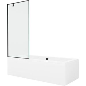 MEXEN/S Cube obdélníková vana 170 x 80 cm s panelem + vanová zástěna 80, černá vzor 550517080X9508007070 obraz
