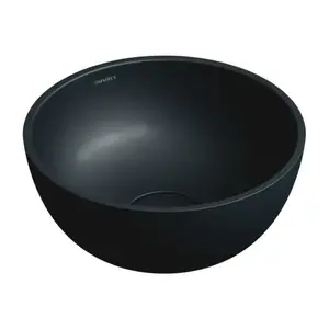 OMNIRES SHELL M+ umyvadlo na desku, O35 cm, matná černá láva SHELL350UNBLV obraz