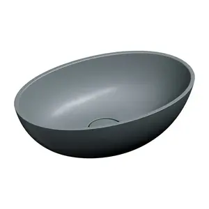 OMNIRES SHELL M+ umyvalo na desku, 50 x 32 cm, ash grey mat SHELL500UNAG obraz