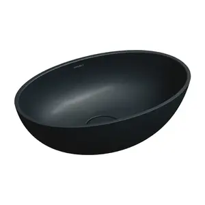 OMNIRES SHELL M+ umyvadlo na desku, 50 x 32 cm, černá lávově matná SHELL500UNBLV obraz
