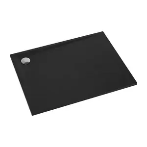 OMNIRES STONE obdélníková sprchová vanička s kamennou strukturou, 90 x 100 cm černá mat /BLM/ STONE90/100BL obraz
