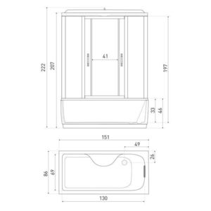 KERRA Kabina s hydromasáží XL 150/85 5907548104120 obraz