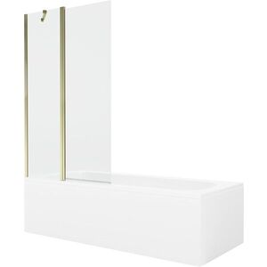 MEXEN/S Vega obdélníková vana 150 x 70 cm s panelem + vanová zástěna 100, transparent, zlatá 5905315206596 550115070X9410115000 obraz