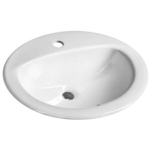 AQUALINE Keramické umyvadlo, zápustné, 52x45cm, bílá 55227 obraz