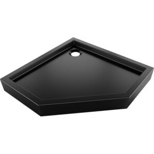 MEXEN Flow+ pětiboká sprchová vanička 100 x 100, černá mat 46P701010H obraz