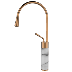 INVENA Umyvadlová baterie vysoká STONE bílá/měď BU-03-W18-V obraz