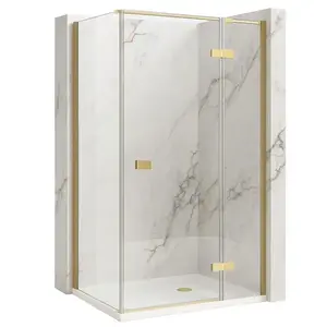 REA/S Sprchový kout Atlas 80x90 Brush Gold vpravo KPL-K4473 obraz
