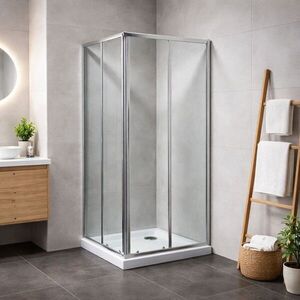 OLSEN SPA VÝHODNÝ SET ČTVEREC SMART RANDA s vaničkou Barva rámu Chrom/Leštěný hliník (ALU), Materiál Hliník, Rozměr A 90, Rozměr B 90, Rozměr C 190, Směr zavírání Univerzální Levé / Pravé, Výplň Grape bezpečnostní sklo 4 / 6 mm OLCTVER90CG1 obraz