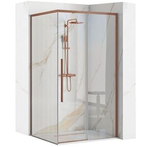 REA/S Sprchový kout SOLAR Copper Brush 90x90 Se sprchovou vaničkou Savoy KPL-96011 obraz