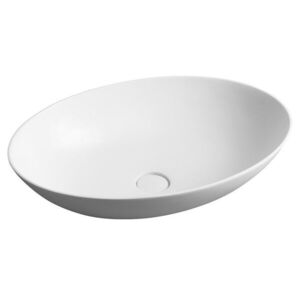 SAPHO THIN umyvadlo na desku, Rockstone, 60x40cm, bílá mat WN893 obraz