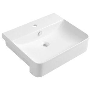ISVEA SOTT AQUA keramické umyvadlo polozápustné, 59x49cm, bílá 10SQ51058 obraz