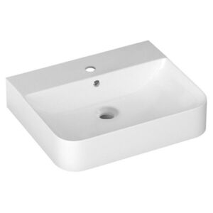 ISVEA SOTT AQUA keramické umyvadlo závěsné/na desku, 61x50cm, bílá 10SQ51061 obraz
