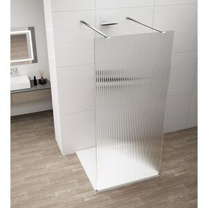 POLYSAN ESCA CHROME jednodílná sprchová zástěna do prostoru, sklo Flute, 1200 ES1312-05 obraz