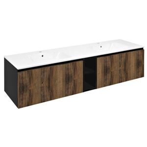 SAPHO LOREA skříňka 180x46x51, 5cm (80+20+80cm), dub collingwood/černá mat LE080-1935-07 obraz
