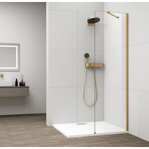 POLYSAN ESCA GOLD MATT jednodílná sprchová zástěna k instalaci ke stěně, sklo čiré, 500 ES1050-04 obraz