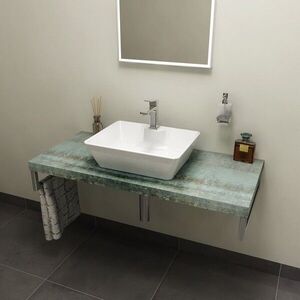 SAPHO AVICE deska pod umyvadlo 100x50cm, tl.5cm, aquamarine AV106 obraz