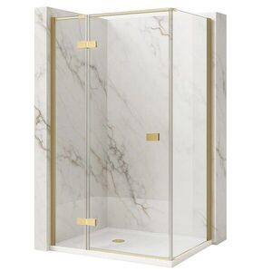 REA/S Sprchový kout Atlas 90x90 Brush Gold vlevo KPL-K4470 obraz