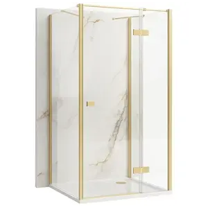 REA/S Sprchový kout Atlas 90x90 Brush Gold vpravo KPL-K4871 obraz