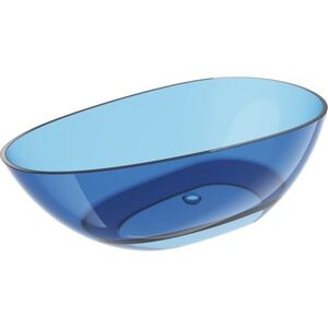 MEXEN Glass denim volně stojící vana transparentna 170 x 85, korek chrom 58061708507 obraz