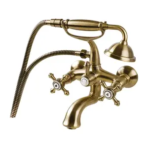 OMNIRES RETRO vanová baterie se sprchovým setem, kartáčovaný antický bronz RE7231BR obraz