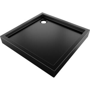 MEXEN Flow+ Sprchová vanička čtvercová 80 x 80, černá mat 46S708080H obraz