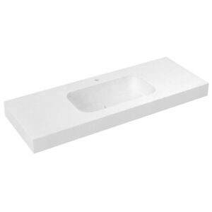 SAPHO EMICO umyvadlo, Rockstone, 150x50cm, límec L, bílá mat EM150-B1M-L obraz