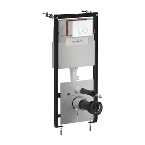 OMNIRES SET: STRONGFRAME Rám do podomítkové instalace s ECO splachováním + MINIMAL splachovací tlačítko, lesklá bílá STFWCECO1M-RBP obraz