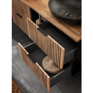 COMAD Skříňka pod umyvadlo 60cm, 2 šuplíky XILO BLACK WOTAN 5907611656426 obraz