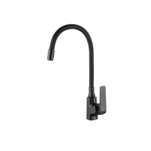 INVENA Dřezová baterie Ligaria s elastickým výtokem, černá BZ-39-004-L obraz